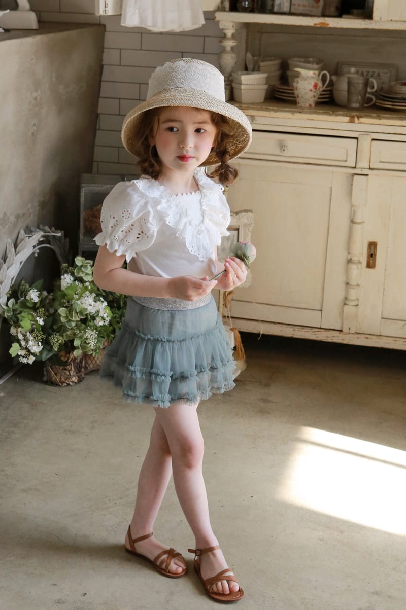 FLO - Korean Children Fashion - #Kfashion4kids - Roes Mesh Skirt Leggings - 5