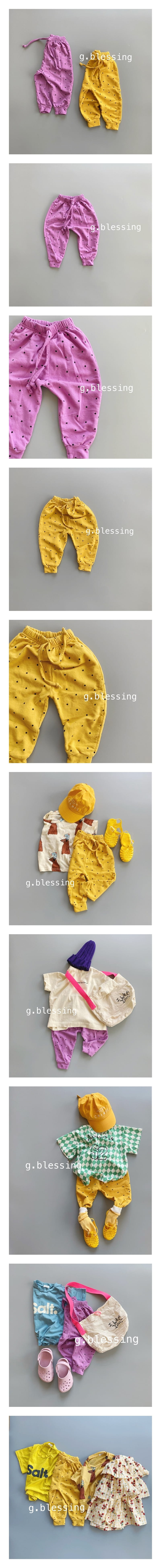 G BLESSING - Korean Children Fashion - #Kfashion4kids - Small Dots Jogger Slacks