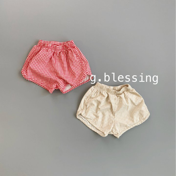 G BLESSING - Korean Children Fashion - #Kfashion4kids - Check Shorts