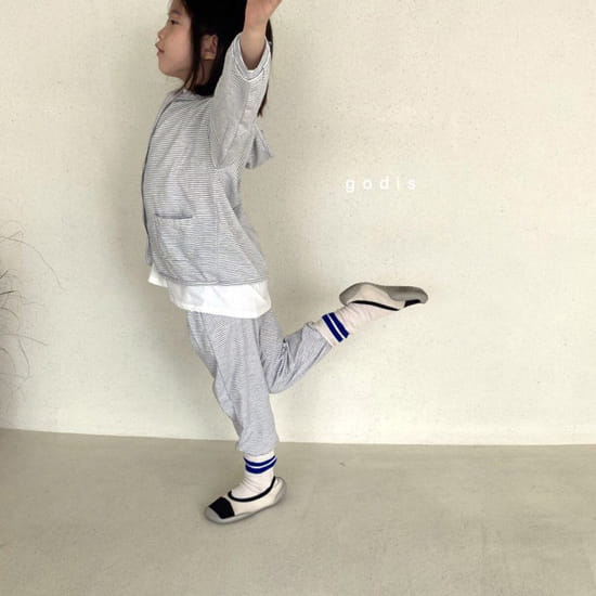 GODIS - Korean Children Fashion - #Kfashion4kids - Button Hoody Top Bottom Set - 4