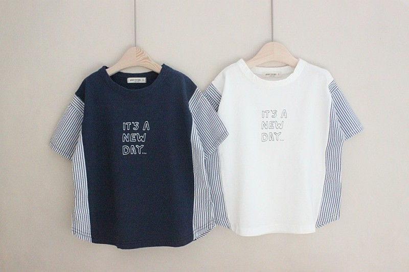 GREEN TOMATO - Korean Children Fashion - #Kfashion4kids - Stripes Life Color Tee - 10