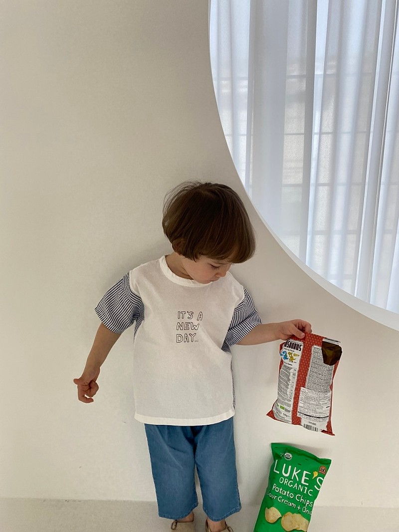 GREEN TOMATO - Korean Children Fashion - #Kfashion4kids - Stripes Life Color Tee - 7