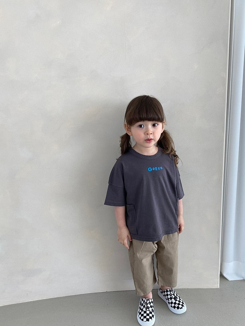 GREEN TOMATO - Korean Children Fashion - #Kfashion4kids - Green Pocket Tee