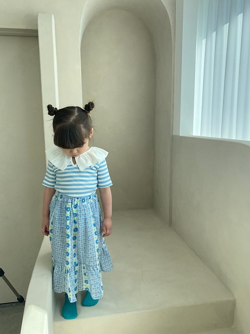 GREEN TOMATO - Korean Children Fashion - #Kfashion4kids - Stripes Frill Tee - 10