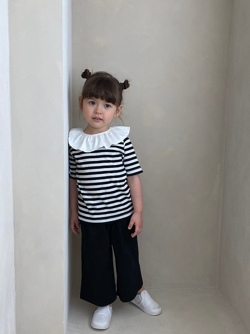 GREEN TOMATO - Korean Children Fashion - #Kfashion4kids - Stripes Frill Tee - 3