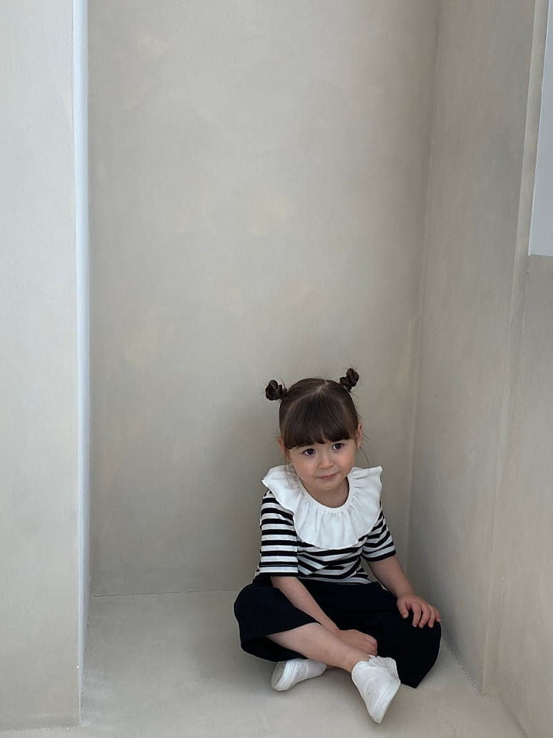 GREEN TOMATO - Korean Children Fashion - #Kfashion4kids - Stripes Frill Tee - 4