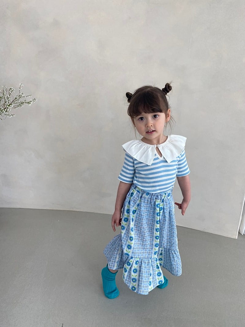 GREEN TOMATO - Korean Children Fashion - #Kfashion4kids - Stripes Frill Tee - 7