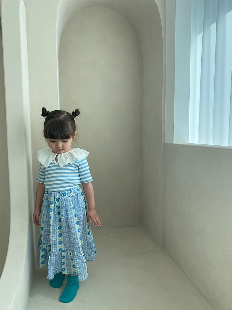 GREEN TOMATO - Korean Children Fashion - #Kfashion4kids - Stripes Frill Tee - 9