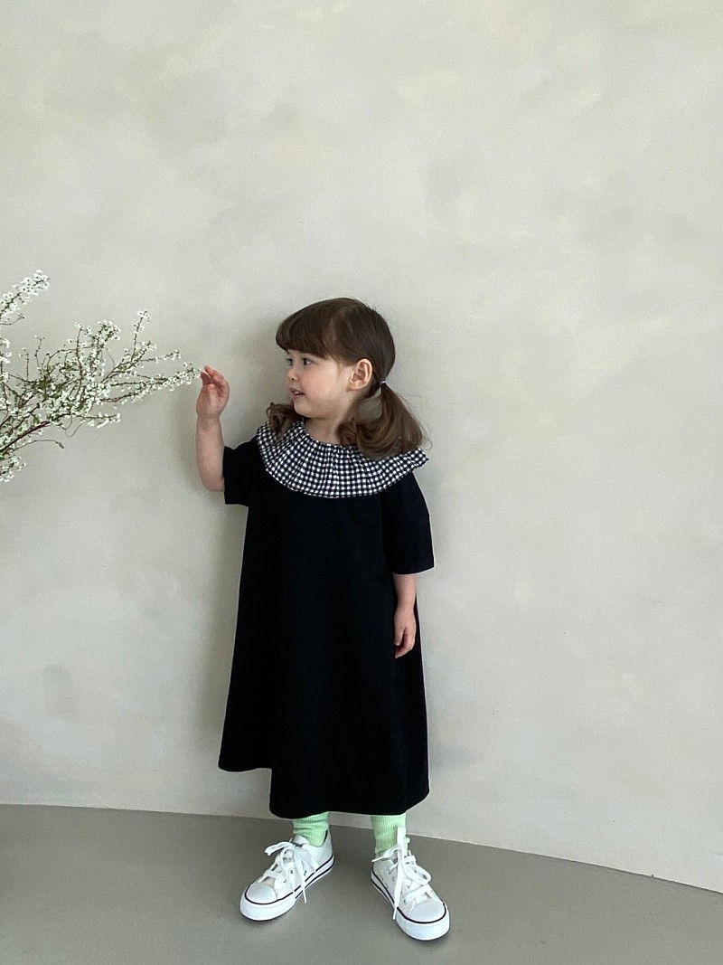 GREEN TOMATO - Korean Children Fashion - #Kfashion4kids - Check Frill One-piece