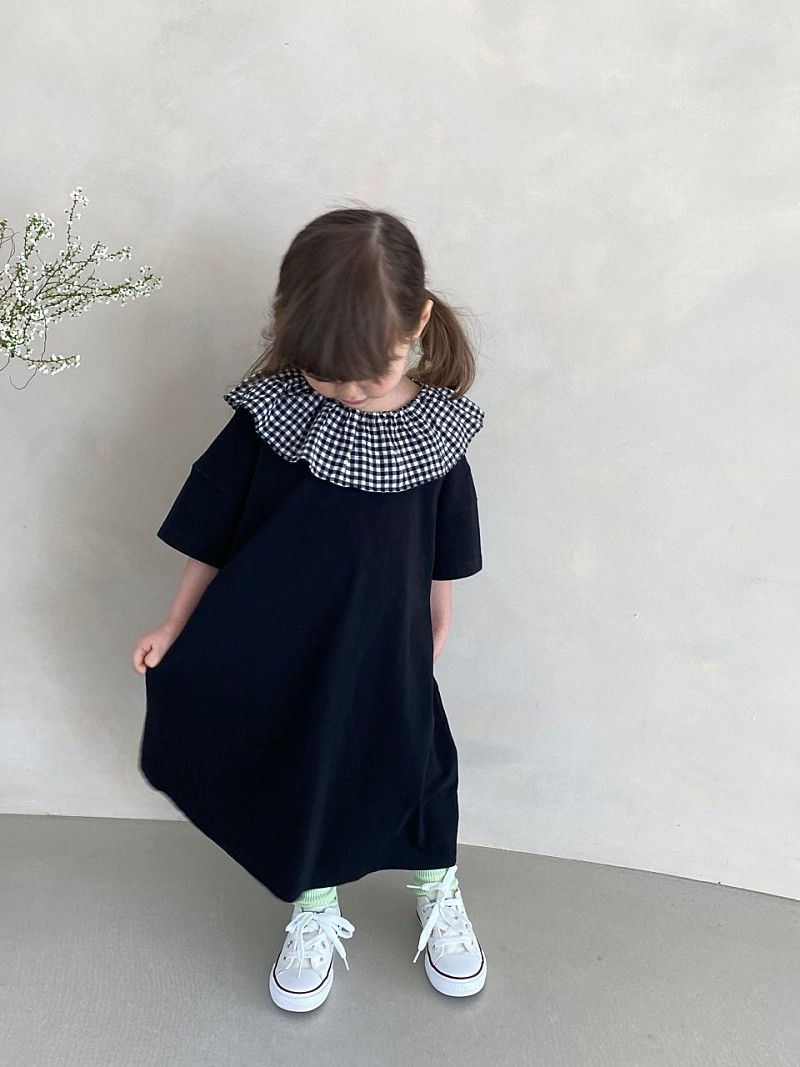 GREEN TOMATO - Korean Children Fashion - #Kfashion4kids - Check Frill One-piece - 5