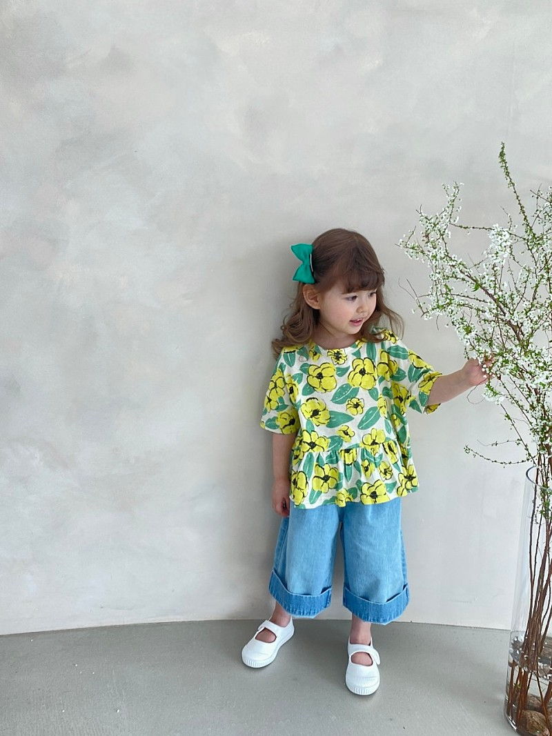 GREEN TOMATO - Korean Children Fashion - #Kfashion4kids - Denim Wide Shorts