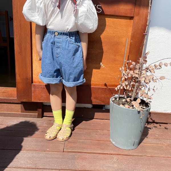HAN'S - Korean Children Fashion - #Kfashion4kids - Wide Denim Shorts - 4