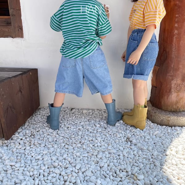 HAN'S - Korean Children Fashion - #Kfashion4kids - Wide Denim Shorts - 5