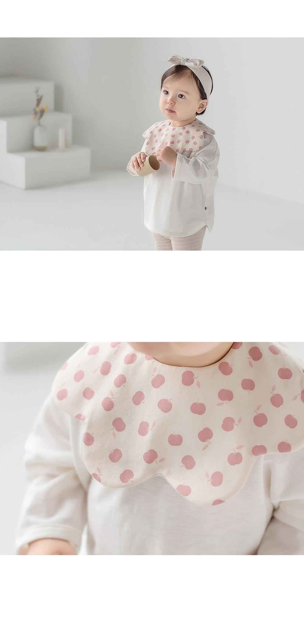 HAPPY PRINCE - Korean Children Fashion - #Kfashion4kids - Apple Baby Reversible Wave Bib - 4