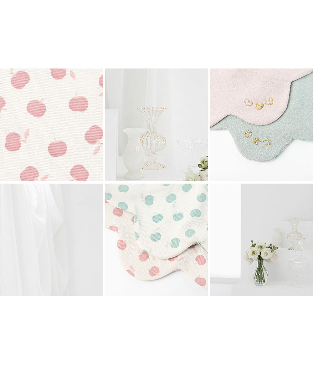 HAPPY PRINCE - Korean Children Fashion - #Kfashion4kids - Apple Baby Reversible Wave Bib - 6