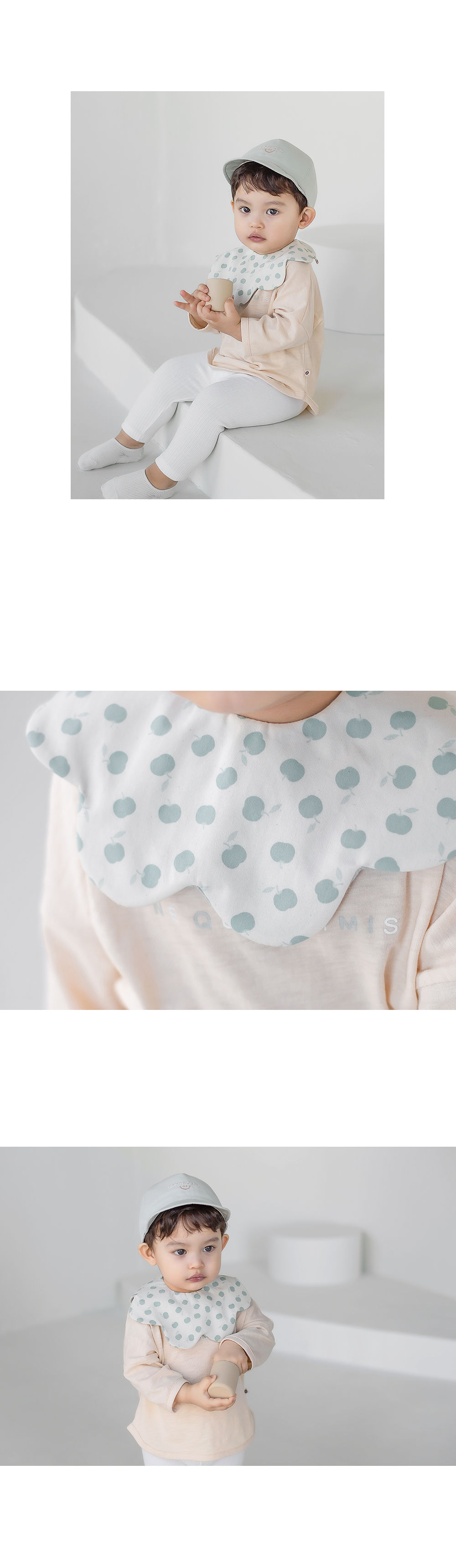 HAPPY PRINCE - Korean Children Fashion - #Kfashion4kids - Apple Baby Reversible Wave Bib - 7