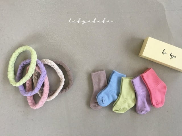 HI BYEBEBE - Korean Children Fashion - #Kfashion4kids - O O Socks [set of 5] - 4