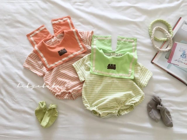 HI BYEBEBE - Korean Children Fashion - #Kfashion4kids - Eating Cookie Bear Stripes Bodysuit - 11