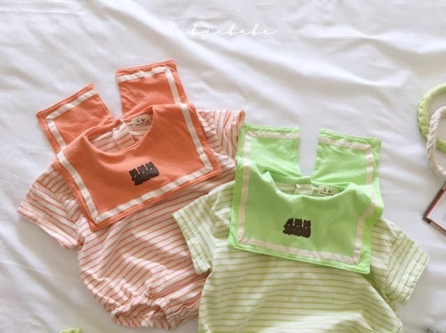 HI BYEBEBE - Korean Children Fashion - #Kfashion4kids - Eating Cookie Bear Stripes Bodysuit - 5