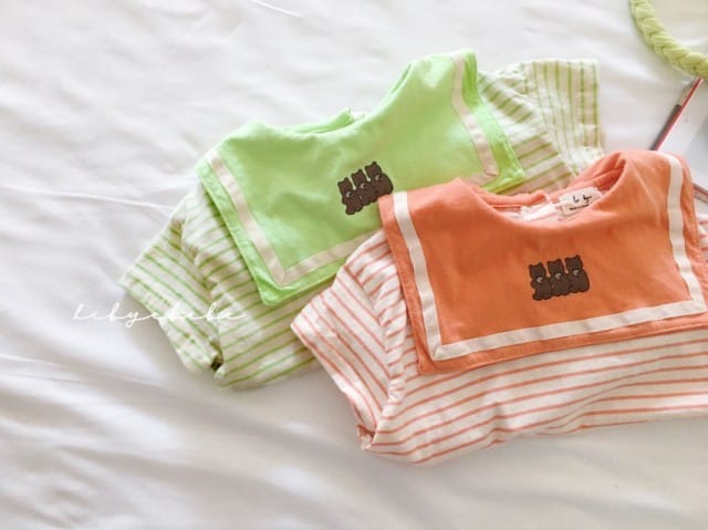 HI BYEBEBE - Korean Children Fashion - #Kfashion4kids - Eating Cookie Bear Stripes Bodysuit - 6