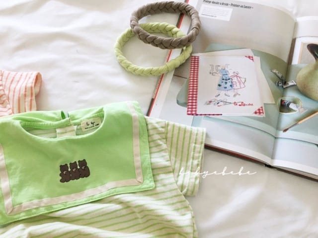 HI BYEBEBE - Korean Children Fashion - #Kfashion4kids - Eating Cookie Bear Stripes Bodysuit - 9