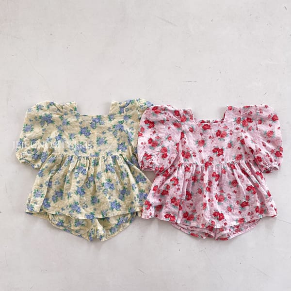 JEJEUNOSITY - Korean Children Fashion - #Kfashion4kids - Rose One-piece Pants Set