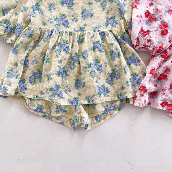 JEJEUNOSITY - Korean Children Fashion - #Kfashion4kids - Rose One-piece Pants Set - 2