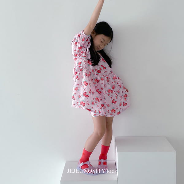 JEJEUNOSITY - Korean Children Fashion - #Kfashion4kids - Rose One-piece Pants Set - 3