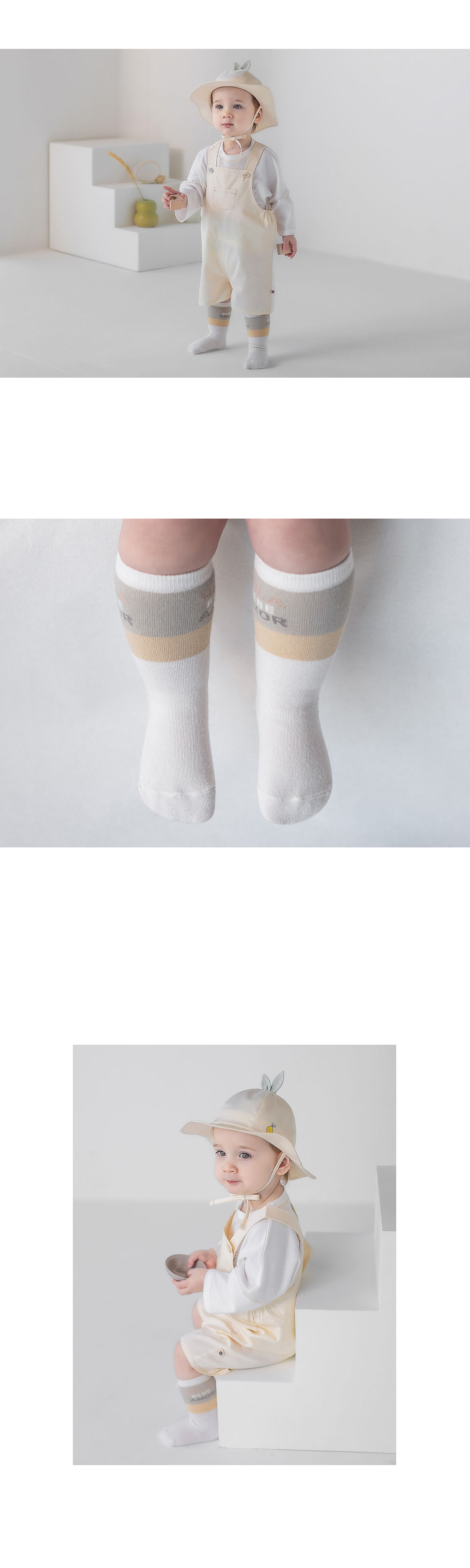 KIDS CLARA - Korean Children Fashion - #Kfashion4kids - Melgreen Knee Socks [set of 5] - 5