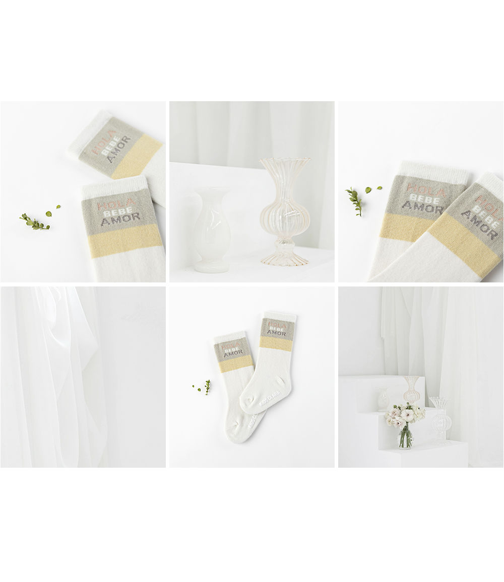 KIDS CLARA - Korean Children Fashion - #Kfashion4kids - Melgreen Knee Socks [set of 5] - 6
