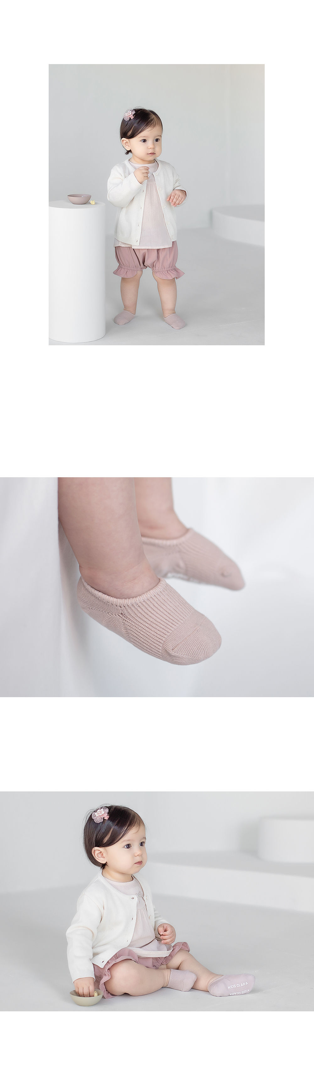 KIDS CLARA - Korean Children Fashion - #Kfashion4kids - Nest Baby Boat Socks 2-in-1 [set of 5] - 9
