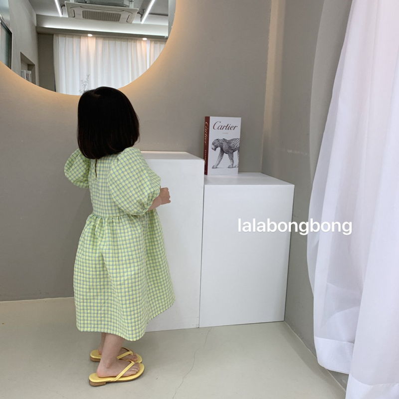 LALABONGBONG - Korean Children Fashion - #Kfashion4kids - Check Puff One-piece - 10