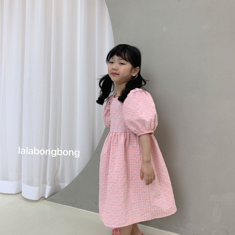 LALABONGBONG - Korean Children Fashion - #Kfashion4kids - Check Puff One-piece - 7
