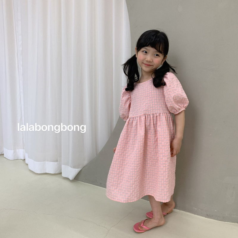 LALABONGBONG - Korean Children Fashion - #Kfashion4kids - Check Puff One-piece - 8