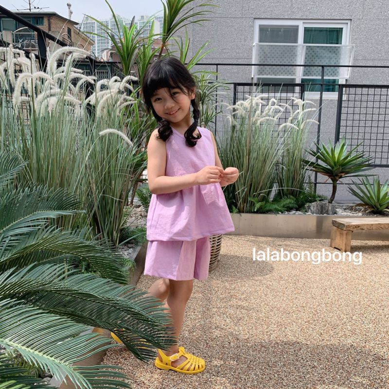 LALABONGBONG - Korean Children Fashion - #Kfashion4kids - Linen Top Bottom Set - 2