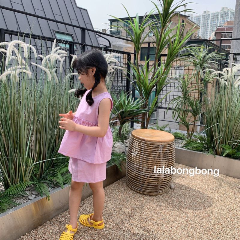 LALABONGBONG - Korean Children Fashion - #Kfashion4kids - Linen Top Bottom Set - 3