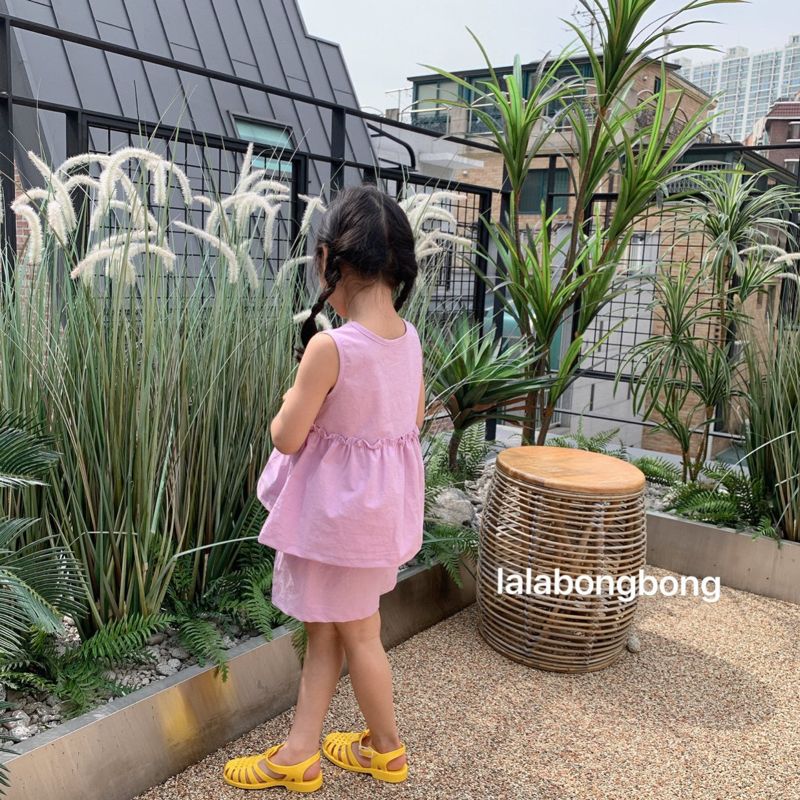 LALABONGBONG - Korean Children Fashion - #Kfashion4kids - Linen Top Bottom Set - 4