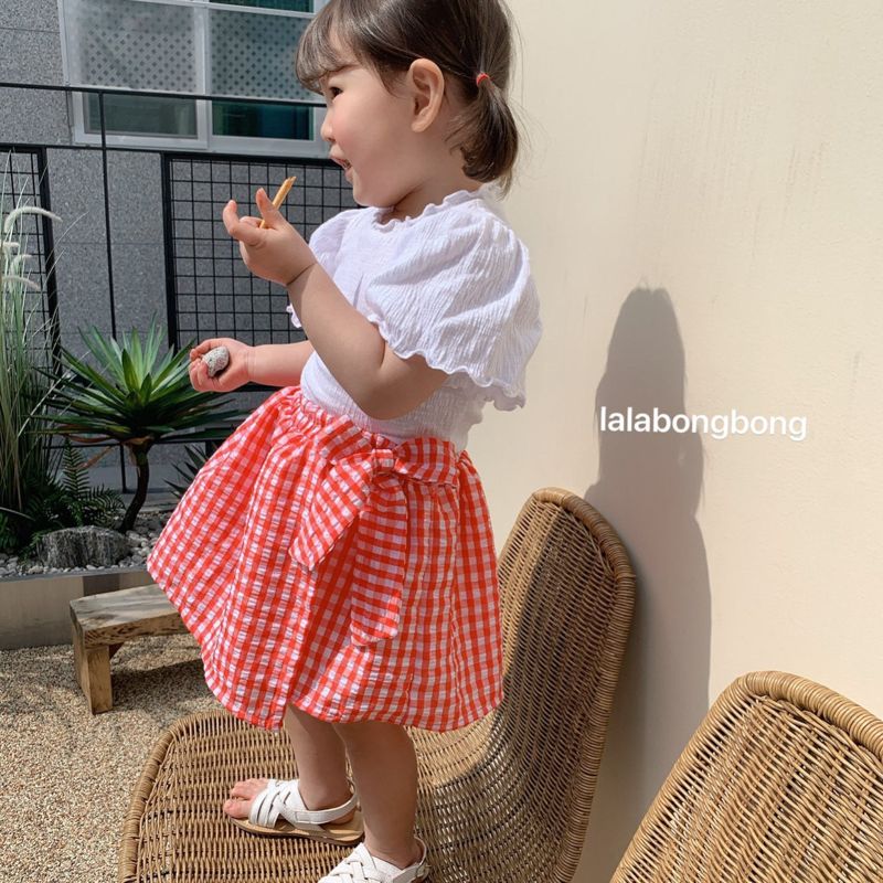 LALABONGBONG - Korean Children Fashion - #Kfashion4kids - Check Ribbon Shorts - 12