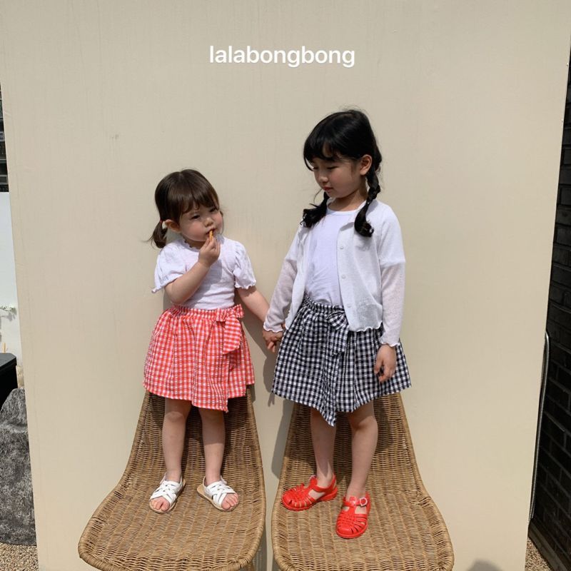 LALABONGBONG - Korean Children Fashion - #Kfashion4kids - Check Ribbon Shorts - 2