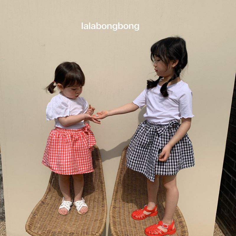 LALABONGBONG - Korean Children Fashion - #Kfashion4kids - Check Ribbon Shorts - 3