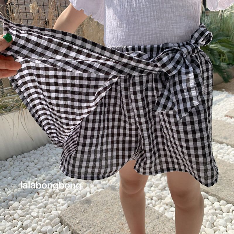 LALABONGBONG - Korean Children Fashion - #Kfashion4kids - Check Ribbon Shorts - 4