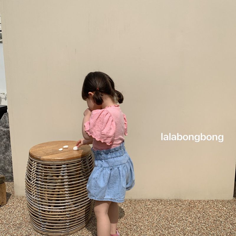 LALABONGBONG - Korean Children Fashion - #Kfashion4kids - Denim Shirring Shorts - 10
