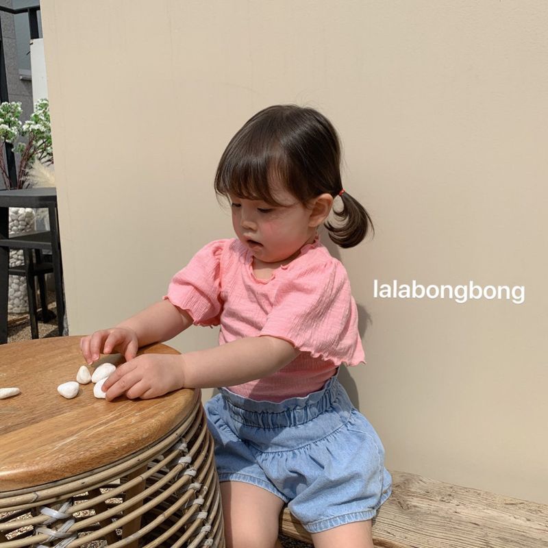 LALABONGBONG - Korean Children Fashion - #Kfashion4kids - Denim Shirring Shorts - 8