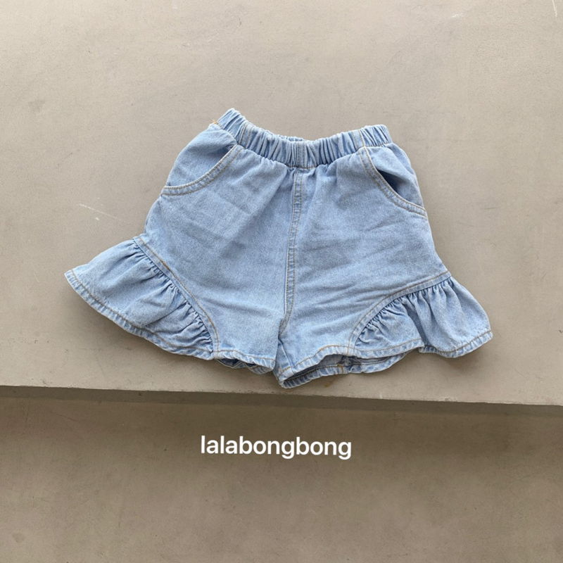 LALABONGBONG - Korean Children Fashion - #Kfashion4kids - Denim Ruffle Shorts