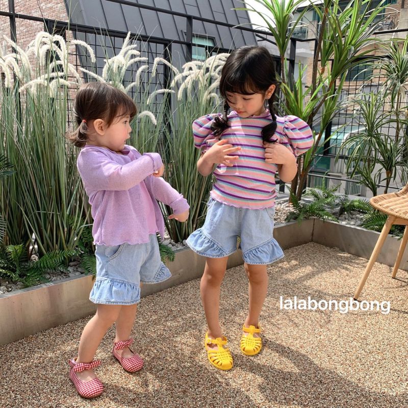 LALABONGBONG - Korean Children Fashion - #Kfashion4kids - Denim Ruffle Shorts - 2