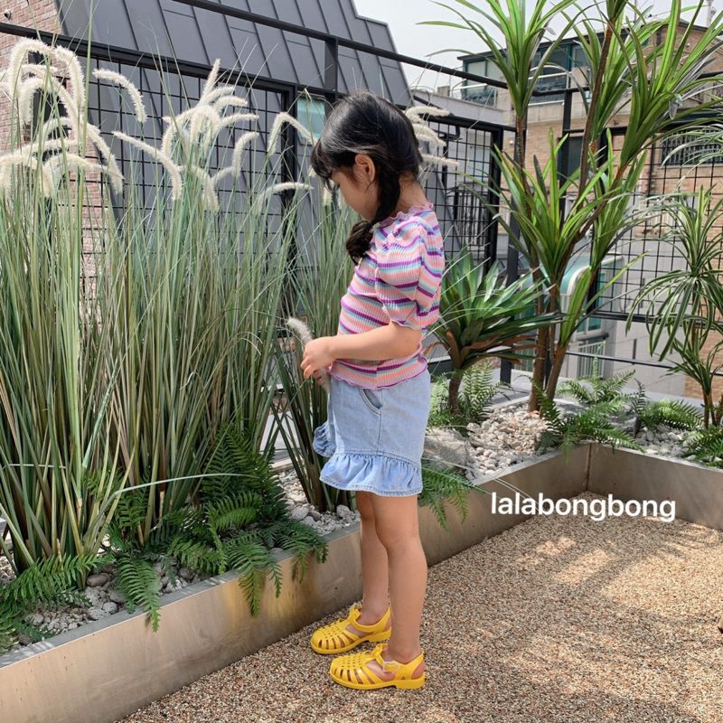 LALABONGBONG - Korean Children Fashion - #Kfashion4kids - Denim Ruffle Shorts - 5