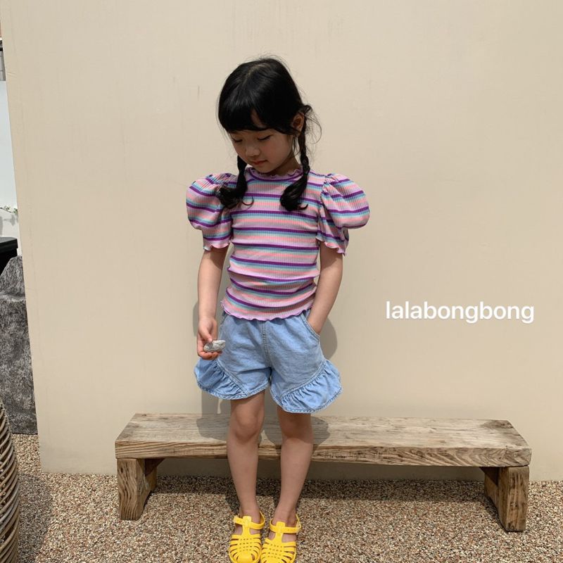 LALABONGBONG - Korean Children Fashion - #Kfashion4kids - Denim Ruffle Shorts - 7