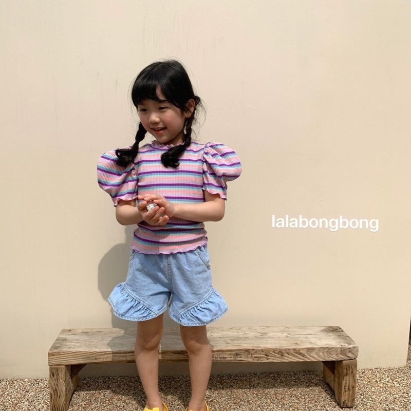 LALABONGBONG - Korean Children Fashion - #Kfashion4kids - Denim Ruffle Shorts - 8