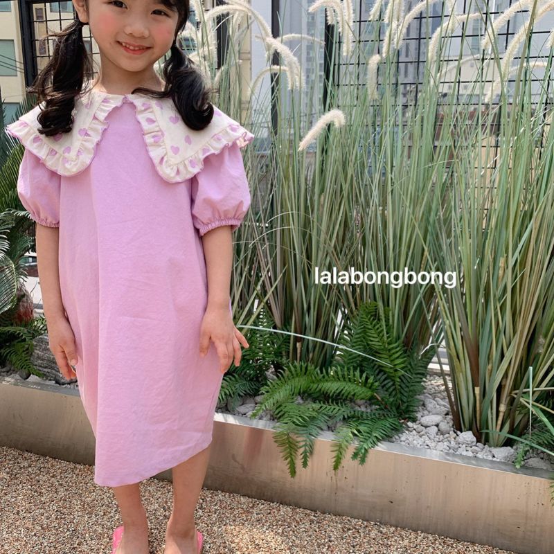 LALABONGBONG - Korean Children Fashion - #Kfashion4kids - Heart Collar One-piece - 6