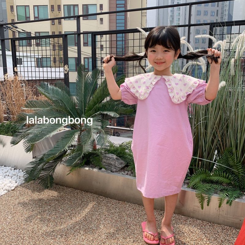 LALABONGBONG - Korean Children Fashion - #Kfashion4kids - Heart Collar One-piece - 7